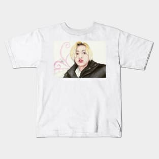 Jungkook Blonde Selca Pout Kids T-Shirt